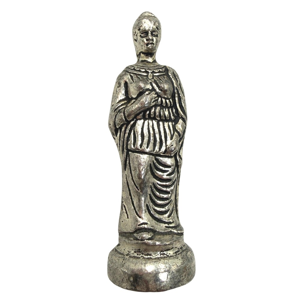 Queen Chess Piece 3.25" Silver Tone Metal Vintage Replacement Figurals